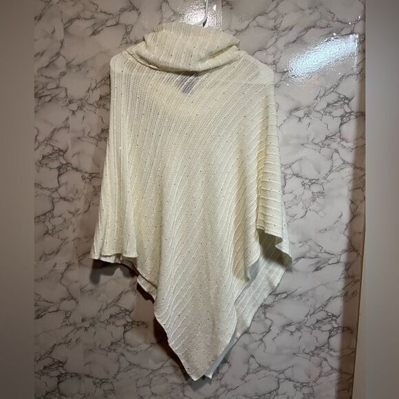 Steve Madden Womens Cowl Neck Ivory Poncho Sweater OSFM - Picture 5 of 5